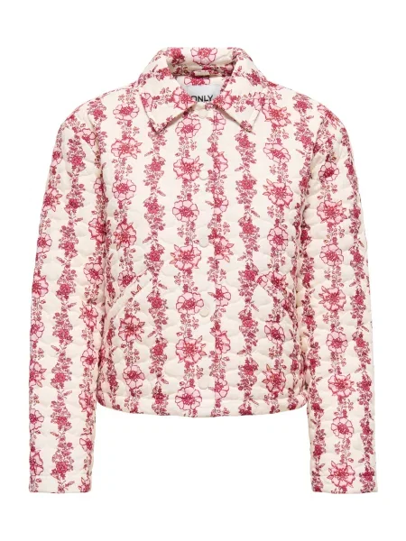ONLY Geacă de primăvară-toamnă ONLBIANA crem / roz / cranberry / roşu închis roșu