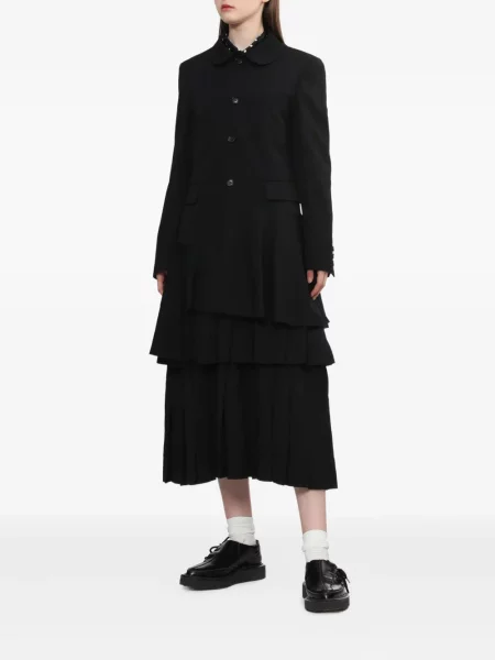 Cu peplum palton Black Comme Des Garçons negru