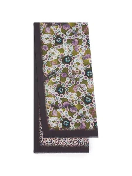 Fular Dries Van Noten cu imagine verde