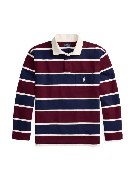 Polo Ralph Lauren Tricou bleumarin / roșu vin alb