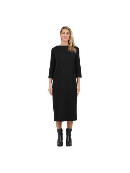 Długa sukienka maxi Alpha Studio z dekoltem w łódkę czarna