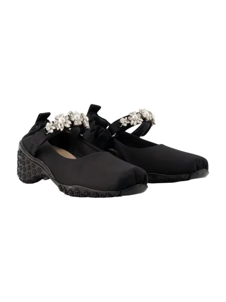Satynowe balerinki Simone Rocha czarne