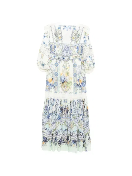 Rochie Camilla cu motiv cu inimi de costum alb