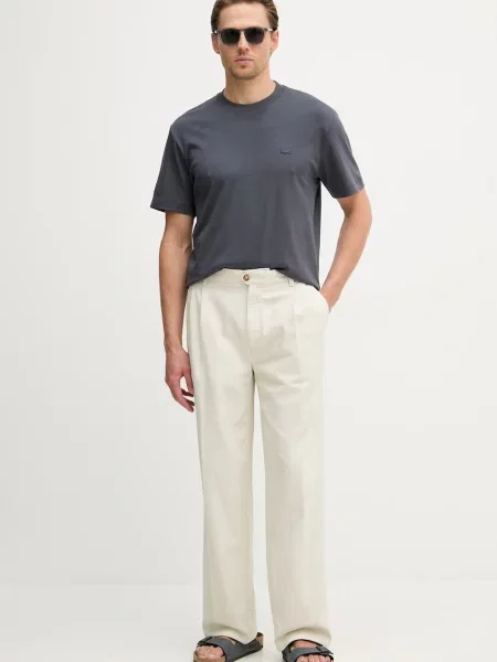 Koszulka Lacoste Embroidered Signature granatowa S niebieska