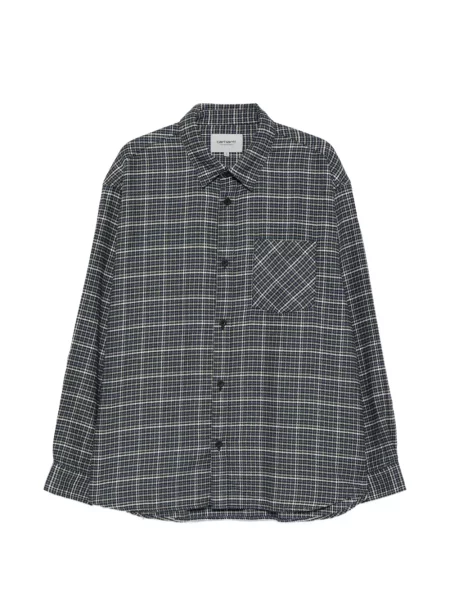 Cămașă Carhartt Wip în carouri albastru