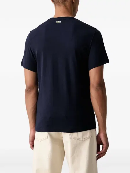 Scurt tricou Lacoste cu imagine albastru