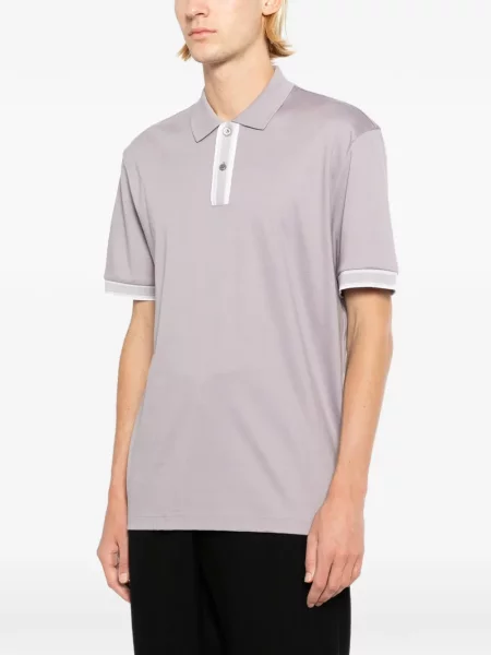 Tricou polo Boss cu dungi violet