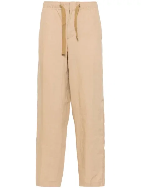 Lněné zúžené kalhoty Orlebar Brown hnědé