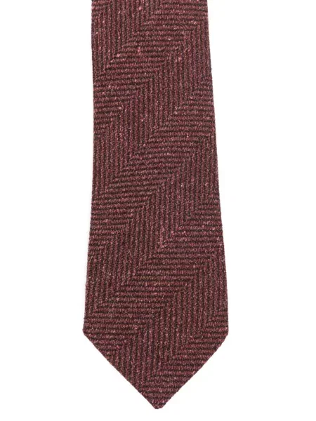 Cravată Tagliatore cu model herringbone roșu