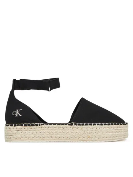 Calvin Klein Jeans Espadrilky Flatform Espadrille Sling Mg čierna