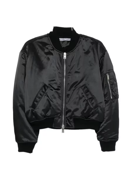 Geacă bomber Alexander Wang din satin negru