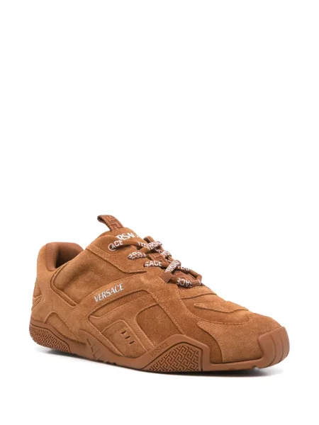 Sneakerși Versace din piele de căprioară maro
