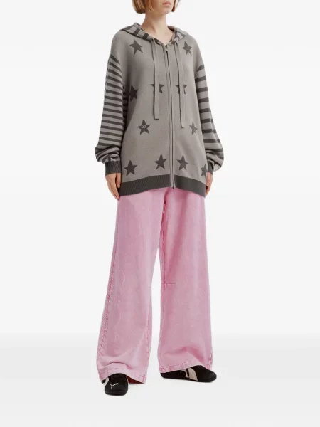 Pantaloni Mini Cream cu imagine roz