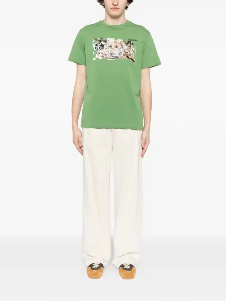 Tricou Roberto Cavalli cu imagine verde