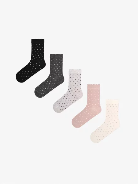 Penti Ponožky PENTI Gepunktete Baumwoll-Knöchelsocken im Paar mit Rüschen mix barev