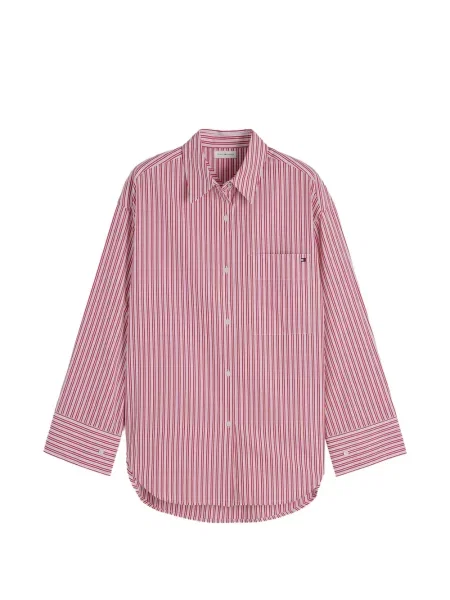 Cămașă Tommy Hilfiger cu dungi roșu