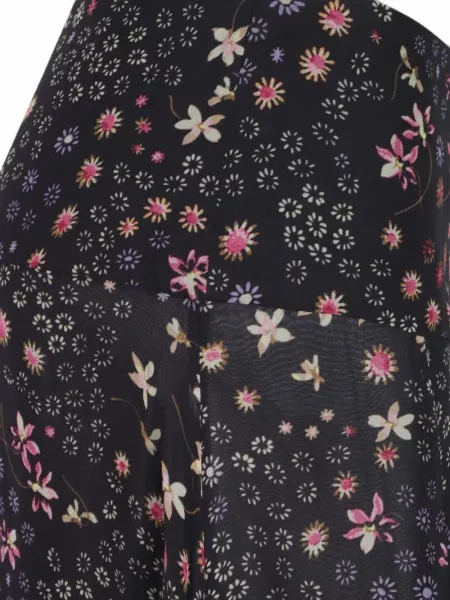 Šilkinis gėlėtas raštuotas sijonas Isabel Marant juoda