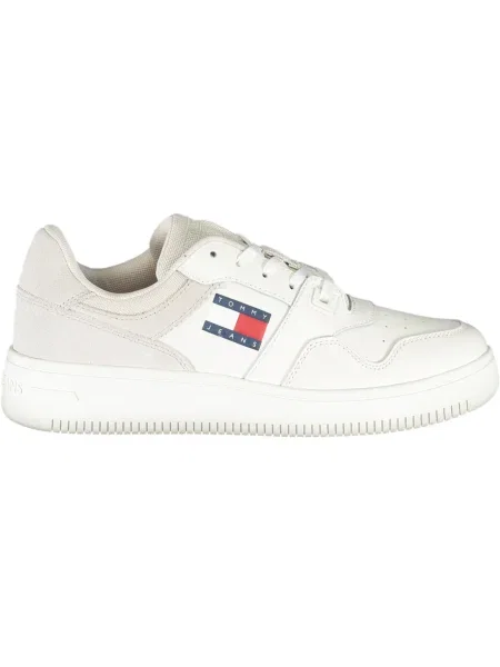 Teniși Tommy Jeans din piele de căprioară alb