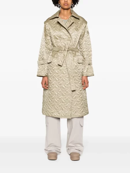 Paltas Moncler iki kelių dygsniuotas žalia