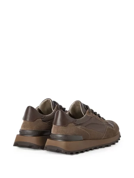 Sneakerși Brunello Cucinelli din piele de căprioară maro