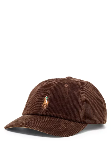 Czapka z daszkiem z wyhaftowanym logo Polo Ralph Lauren brązowa