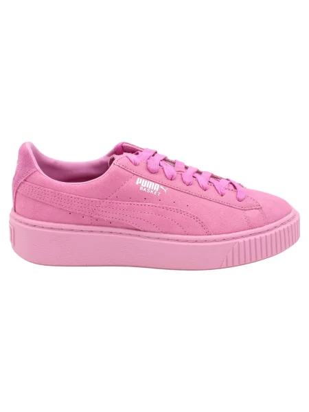 Sneakersy Puma zamszowe na platformie różowe