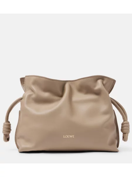 Usnjena pisemska torbica Loewe bež