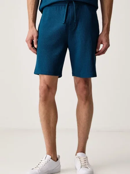 BOSS szorty lounge z bawełną Waffle Shorts fioletowe