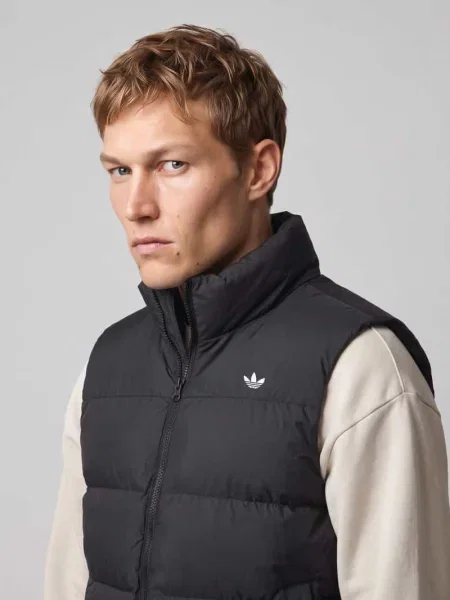 Kamizelka pikowana z nadrukiem z logo Adidas Originals czarna