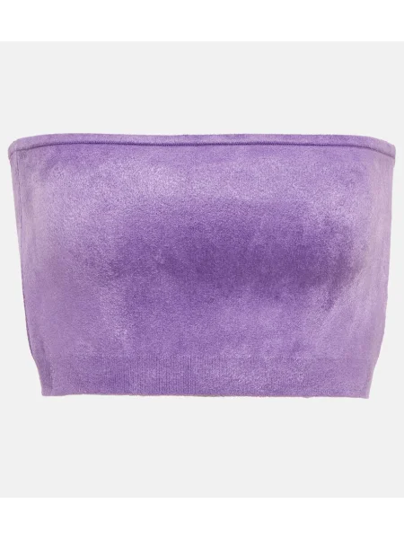 Aksamitny top Alaã¯a fioletowy