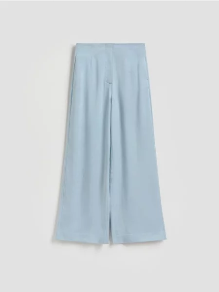 Reserved Pantaloni cu fibre Lyocell albastru-deschis albastru