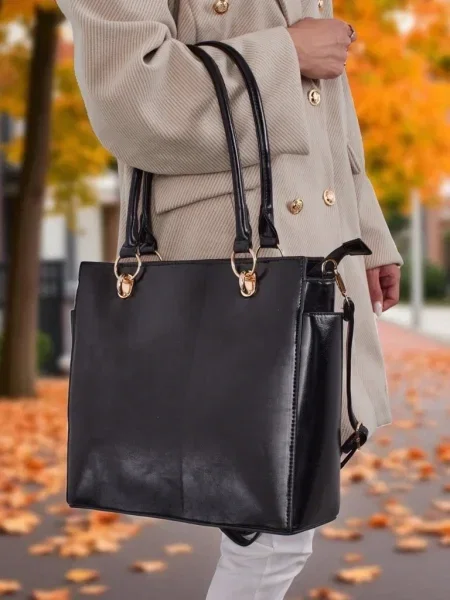 Geantă shopper Resti din piele negru