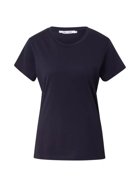 Samsøe Samsøe Tričko Solly solid tmavomodrá