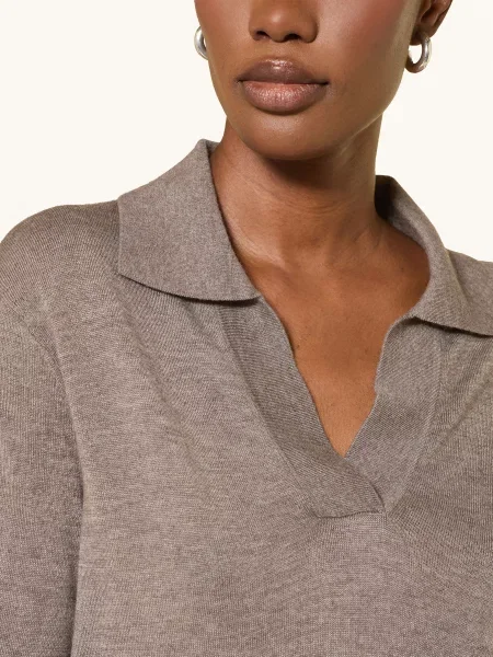 Ftc Cashmere Pletená Polokošile S Kašmírem černošedá