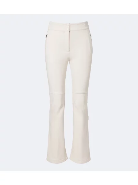 Pantaloni de schi Yves Salomon evazate alb