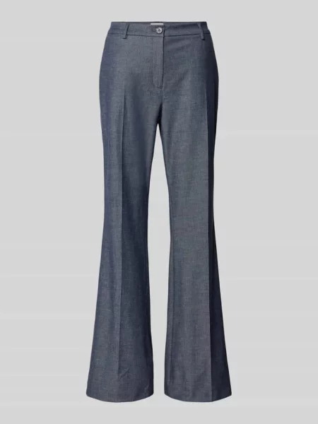 Spodnie z eleganckiej tkaniny stylizowanej na denim Jake*s Collection granatowe
