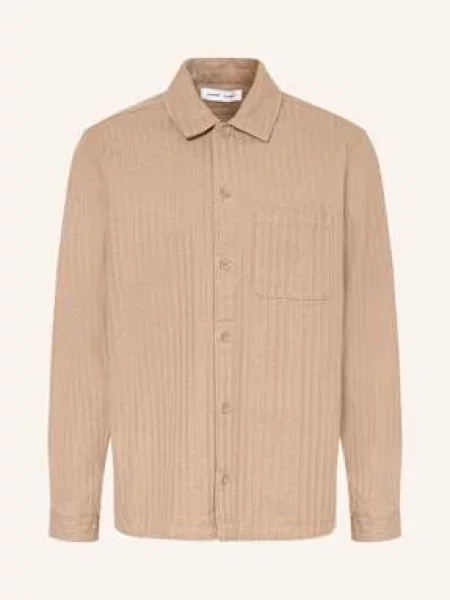 Samsøe Samsøe Svrchní Košile Sadamon světle hnědá
