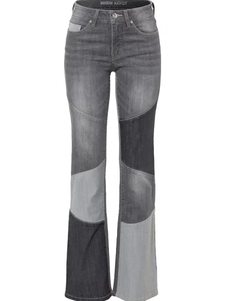 Dżinsy Flared mid waist szare