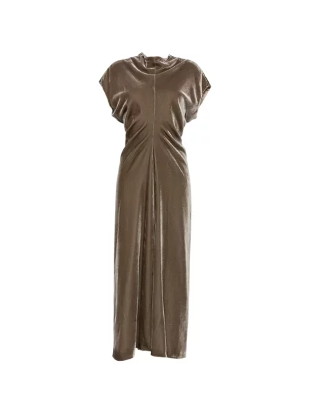 Rochie maxi Agnona de catifea cu volane verde