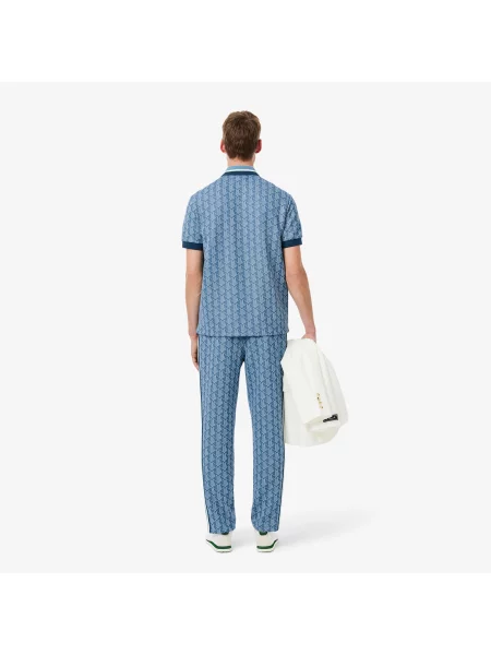 Lacoste Spodnie Dresowe Z Monogramem Paris niebieskie