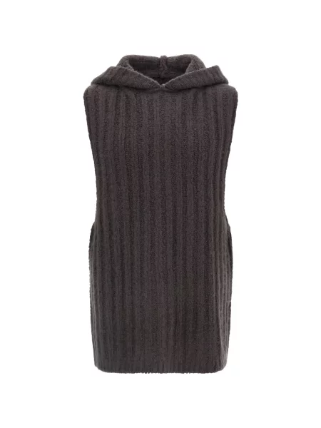 Cămașă Rick Owens tricotate cu glugă gri