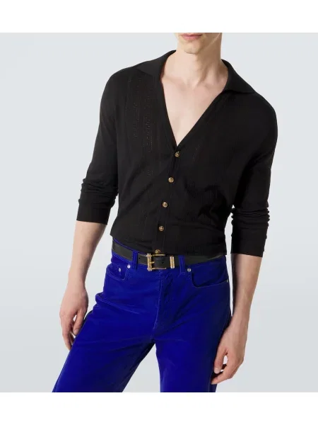 Cardigan Versace de mătase negru