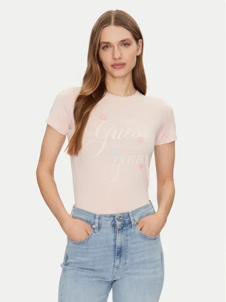Guess Jeans T-Shirt beżowy