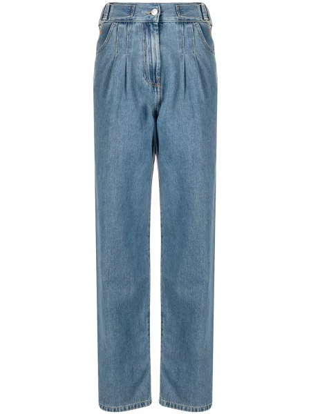 Blugi drepți Msgm plisate albastru