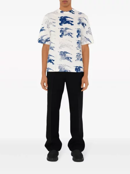 Tricou Burberry cu imagine alb