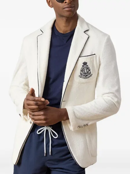 Sacou Ralph Lauren Purple Label cu broderie din material terry violet