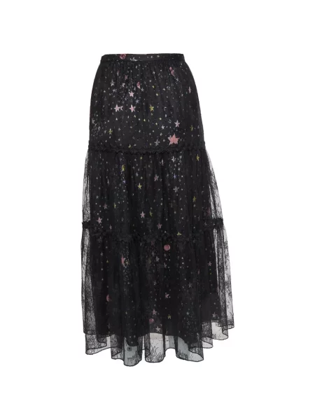 Krajkové maxi sukně Boutique Moschino s potiskem černé