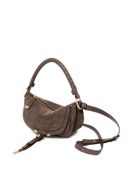 Geantă Chloé din piele de căprioară gri