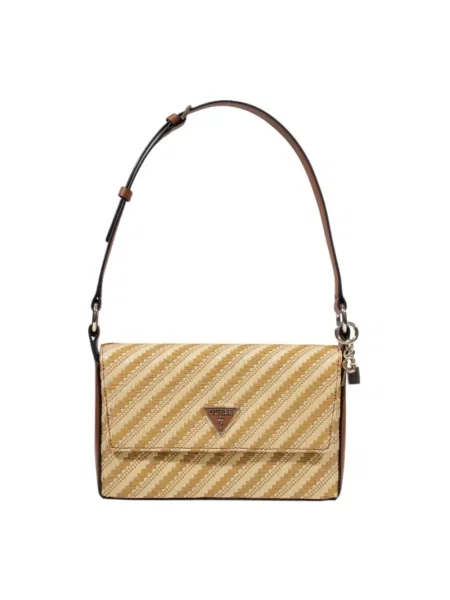 Lniana torebka Guess czarna