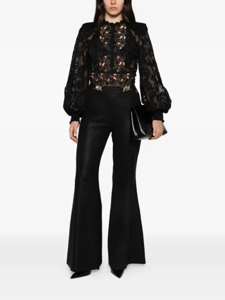 Pantaloni Babylone Paris evazate cu autograf negru